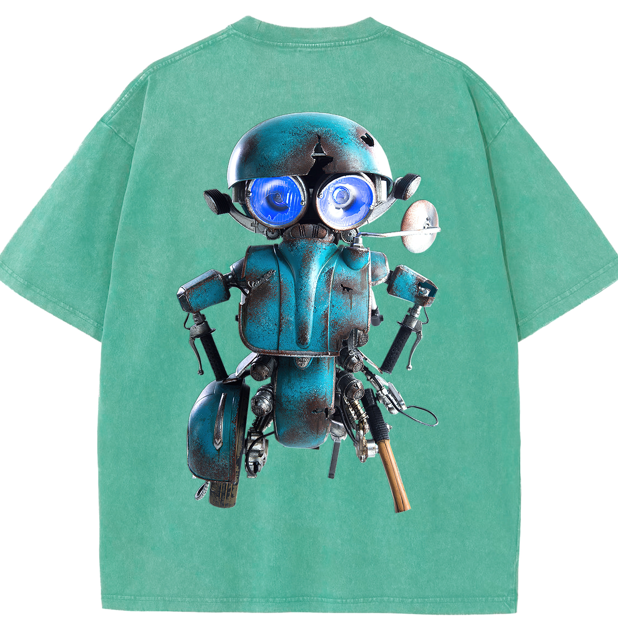 （画像用）  綿100% ヴィンテージ風 半袖Tシャツ（背面プリント）